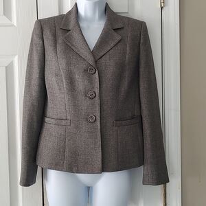 Le Suit Petite  gray lined blazer  suit jacketSz 4P
